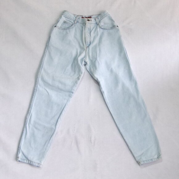 Vintage 80's bonjour Light Wash Denim Blue Jeans 7 / 8 Petite High Rise 5-Pocket - Picture 1 of 7